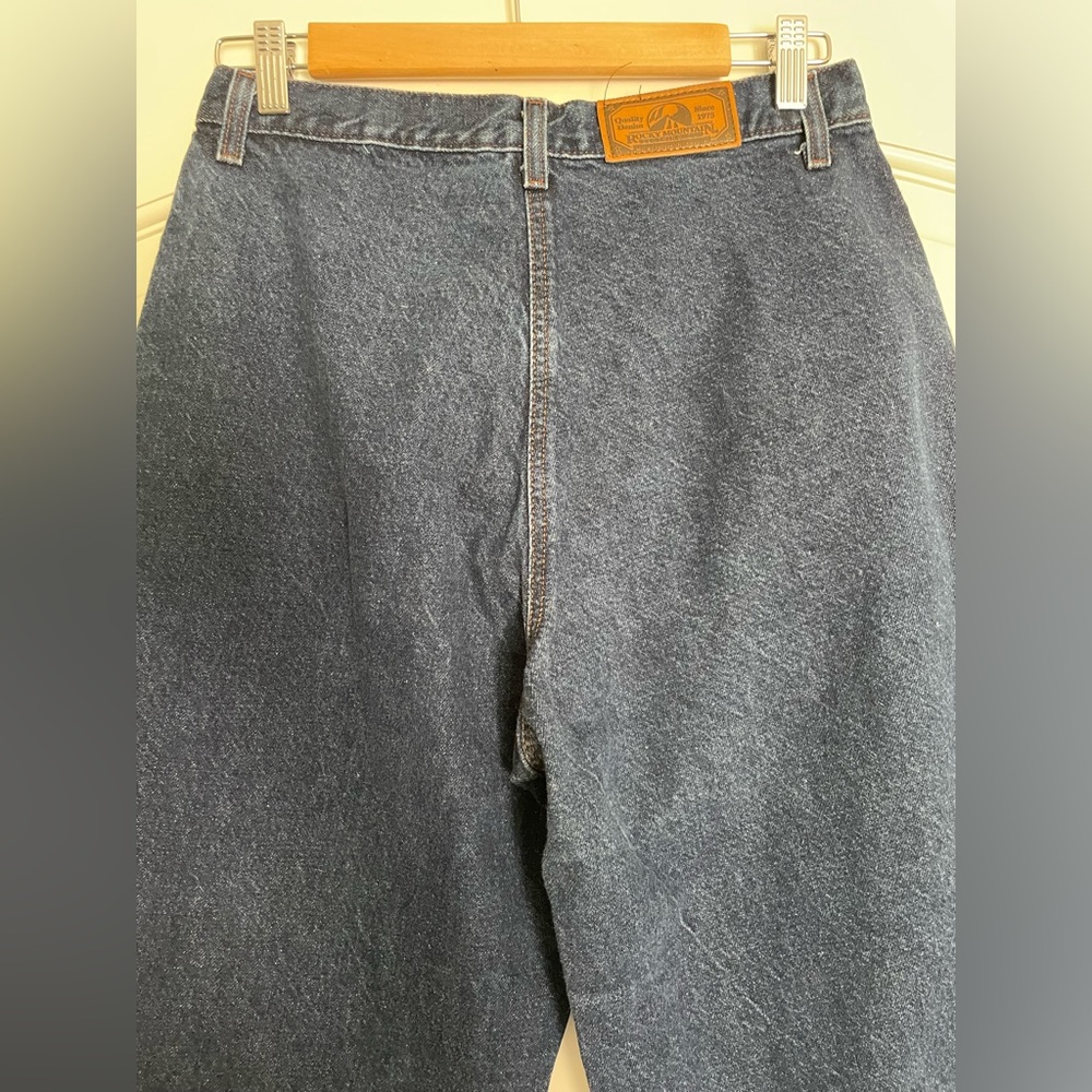 Rockies Vintage High Rise Straight Jeans Blue Dark Wash Denim 100% Cotton - Picture 4 of 7